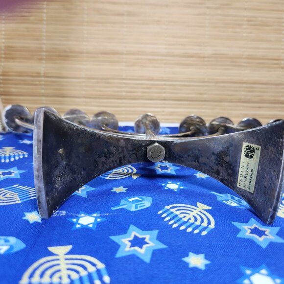 Menorah Silver Plated Hadany Arts & Crafts Jerusalem Vintage Design Candles Inc. - Picture 9 of 10